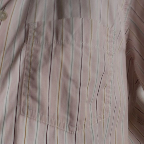 EUC Liz Claiborne LIZWEAR Long Sleeve Striped Button Up BLOUSE Size MEDIUM  ANB - Picture 3 of 5